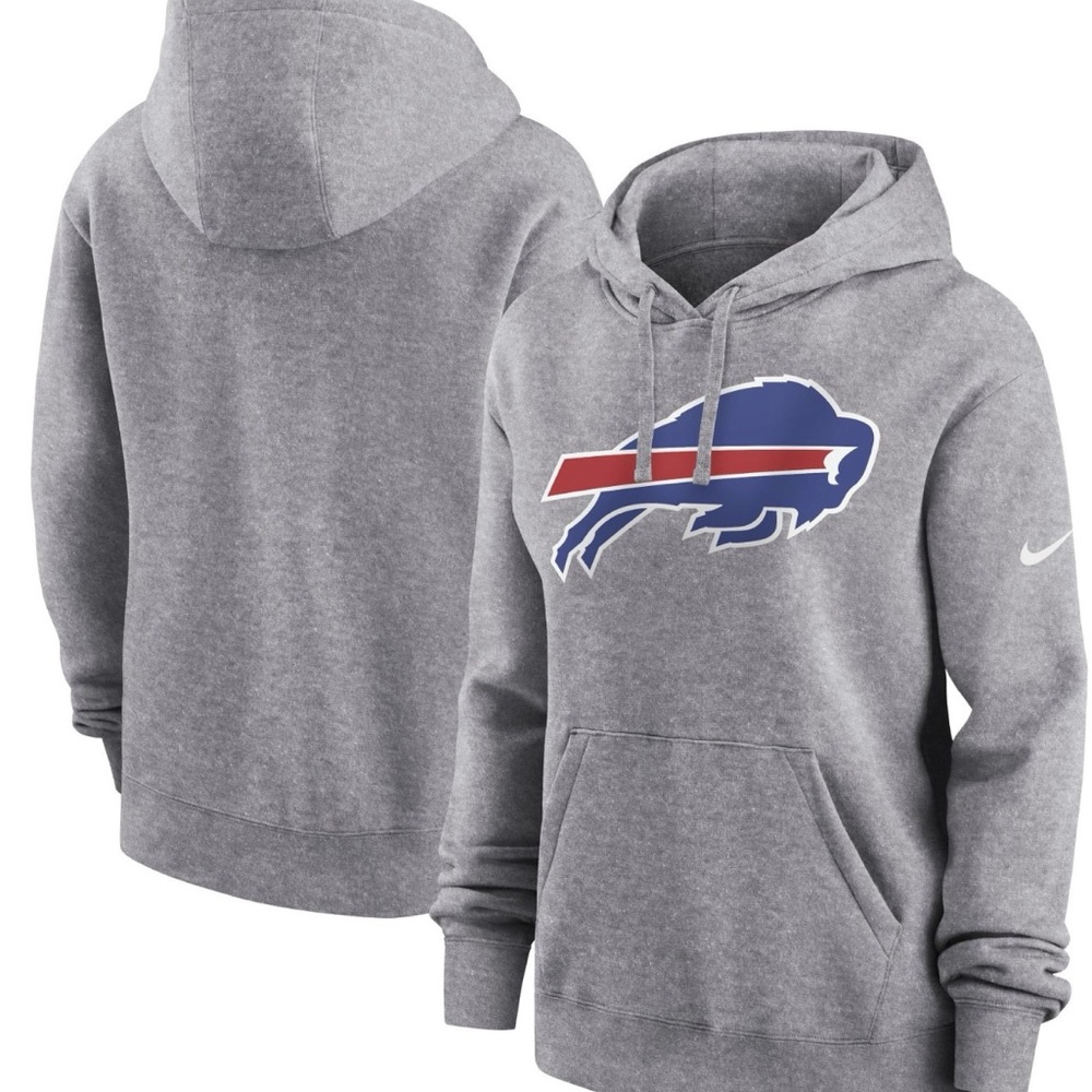 Women’s Nike Gray Hoodie with Blue and Red Buffalo Graphic